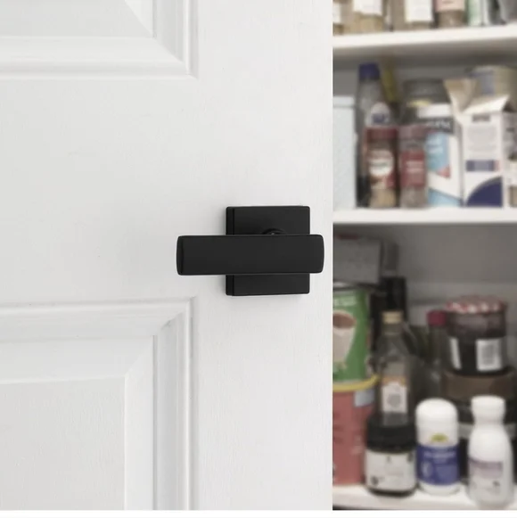 Weiser Breton Matte Black Dummy Door Handle, Inactive Single Door Hardware New - Picture 2 of 7